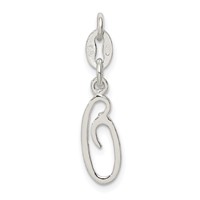Sterling Silver Letter O Initial Charm view 4