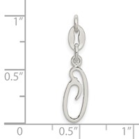 Sterling Silver Letter O Initial Charm view 3