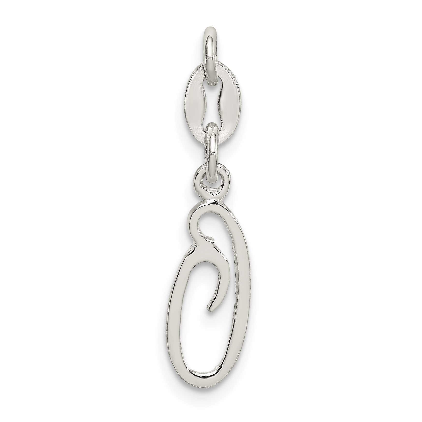 Sterling Silver Letter O Initial Charm (QC6510O)