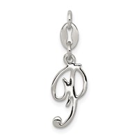 Sterling Silver Letter P Initial Charm view 1