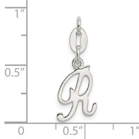Sterling Silver Letter R Initial Charm view 3