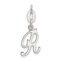 Sterling Silver Letter R Initial Charm view 1