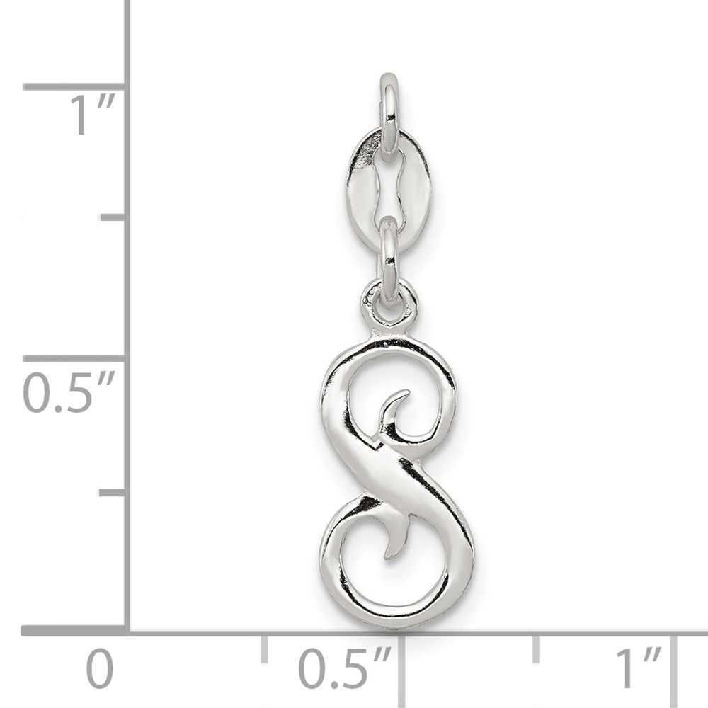 Sterling Silver Letter S Initial Charm (QC6510S)
