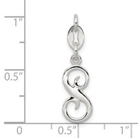 Sterling Silver Letter S Initial Charm view 3