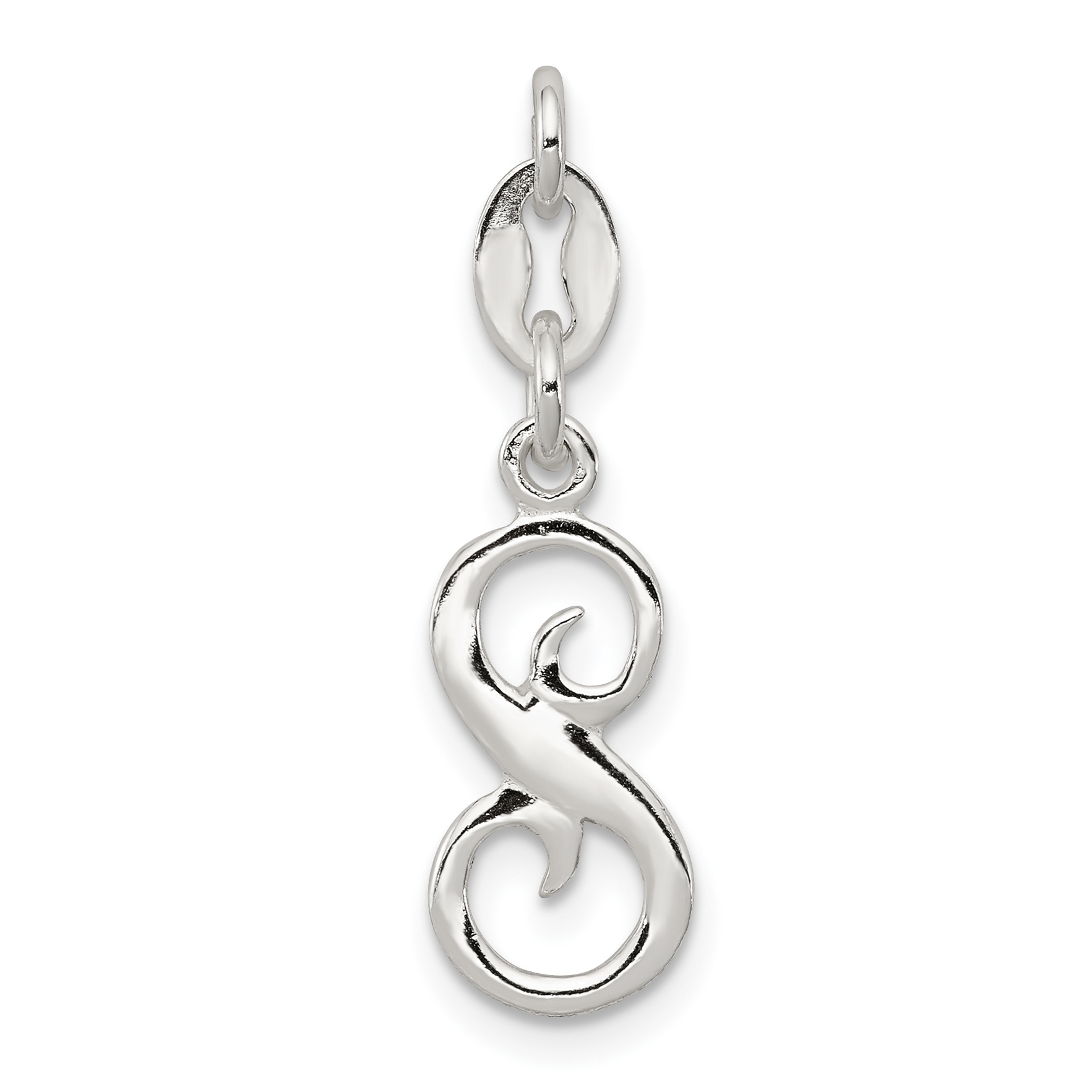 Sterling Silver Letter S Initial Charm (QC6510S)