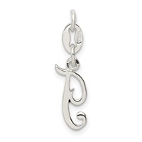 Sterling Silver Letter T Initial Charm view 4