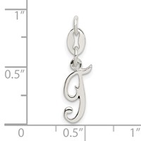 Sterling Silver Letter T Initial Charm view 3