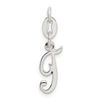 Sterling Silver Letter T Initial Charm view 1