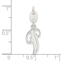 Sterling Silver Letter V Initial Charm view 3