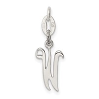 Sterling Silver Letter W Initial Charm view 4