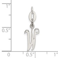 Sterling Silver Letter W Initial Charm view 3
