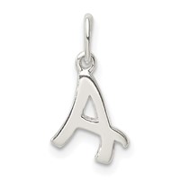 Sterling Silver Letter a Initial Charm view 4