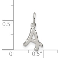 Sterling Silver Letter a Initial Charm view 3