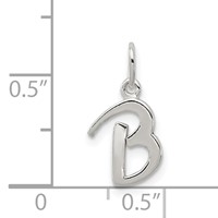 Sterling Silver Letter B Initial Charm view 3