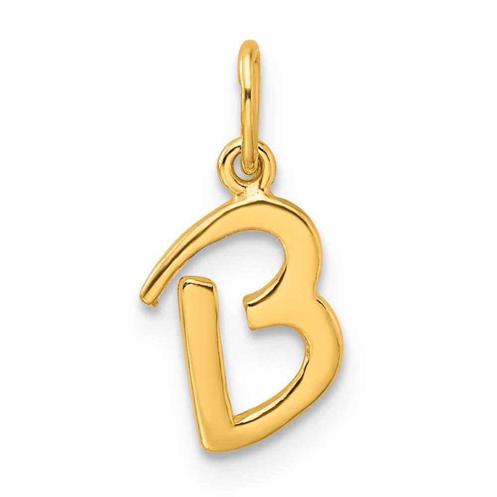 Sterling Silver Gold-tone Polished Letter B Initial Charm (QC6511BGP)