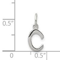Sterling Silver Letter C Initial Charm view 3