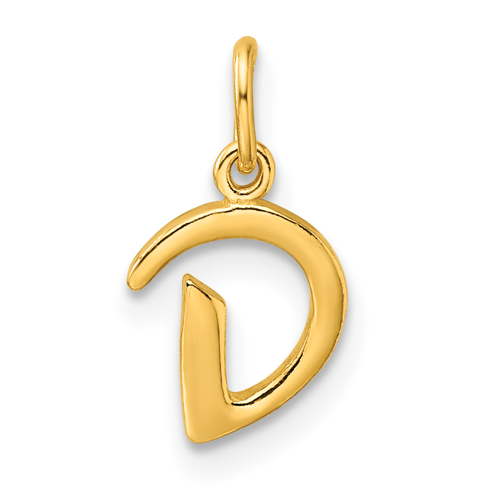 Sterling Silver Gold-tone Polished Letter D Initial Charm (QC6511DGP)
