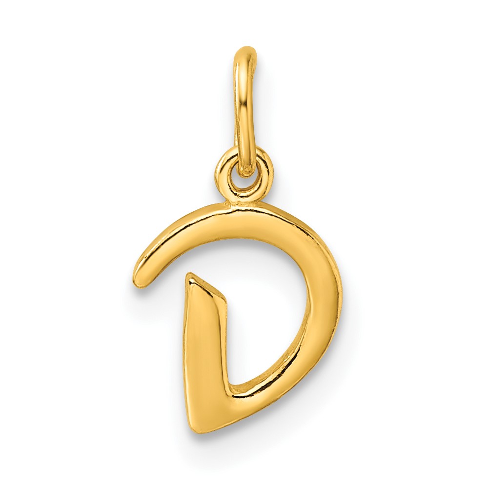 Sterling Silver Gold-tone Polished Letter D Initial Charm (QC6511DGP)