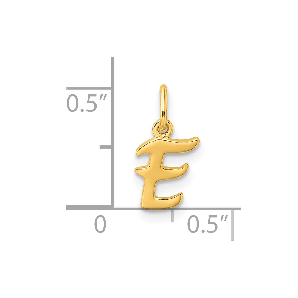 Sterling Silver Gold-tone Polished Letter E Initial Charm (QC6511EGP)
