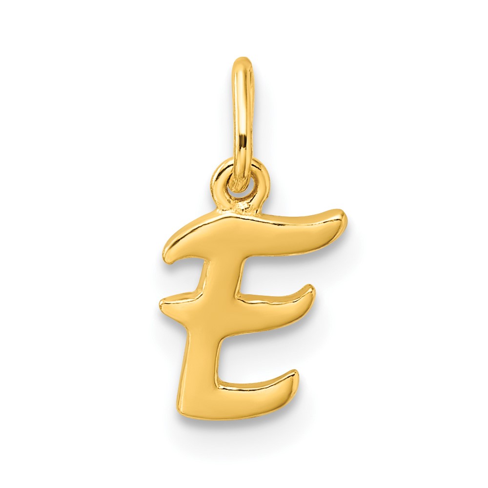 Sterling Silver Gold-tone Polished Letter E Initial Charm (QC6511EGP)