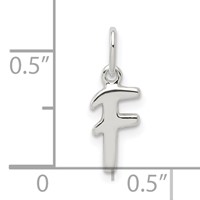 Sterling Silver Letter F Initial Charm view 4