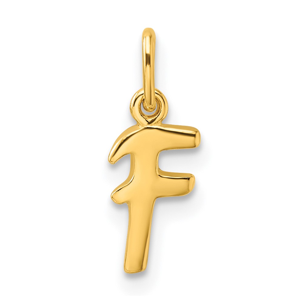 Sterling Silver Gold-tone Polished Letter F Initial Charm (QC6511FGP)