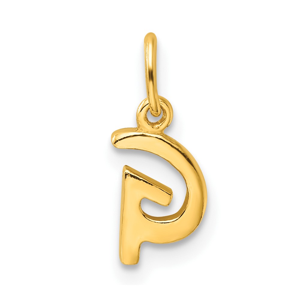 Sterling Silver Gold-tone Polished Letter G Initial Charm (QC6511GGP)