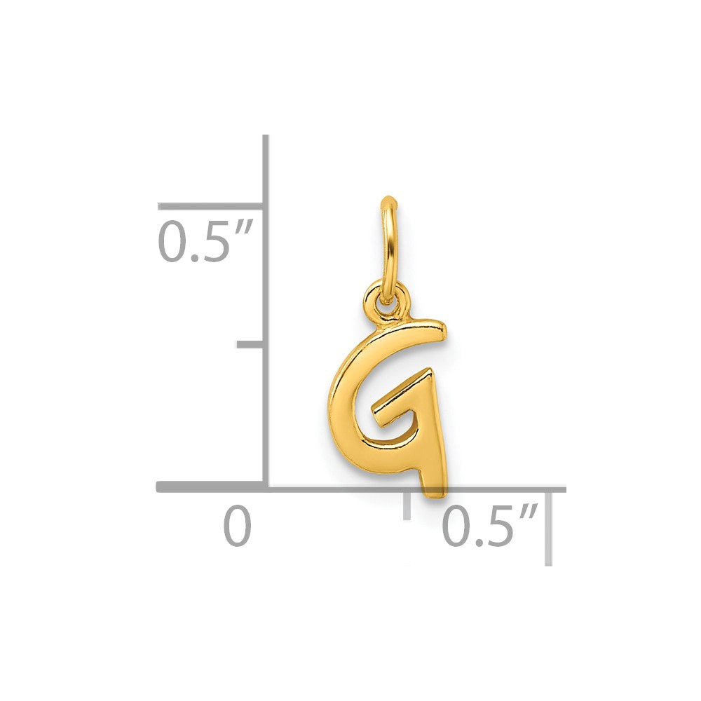 Sterling Silver Gold-tone Polished Letter G Initial Charm (QC6511GGP)