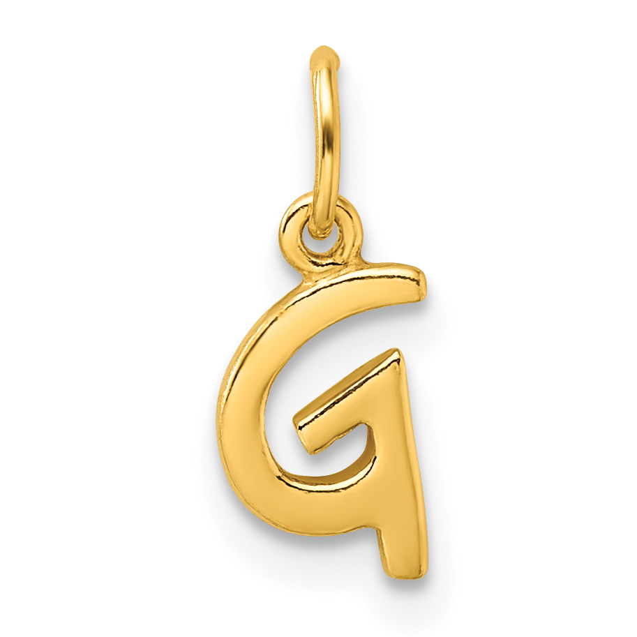 Sterling Silver Gold-tone Polished Letter G Initial Charm (QC6511GGP)