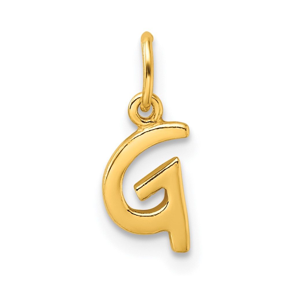 Sterling Silver Gold-tone Polished Letter G Initial Charm (QC6511GGP)