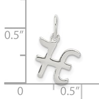 Sterling Silver Letter H Initial Charm view 4