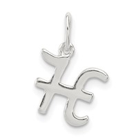 Sterling Silver Letter H Initial Charm view 1