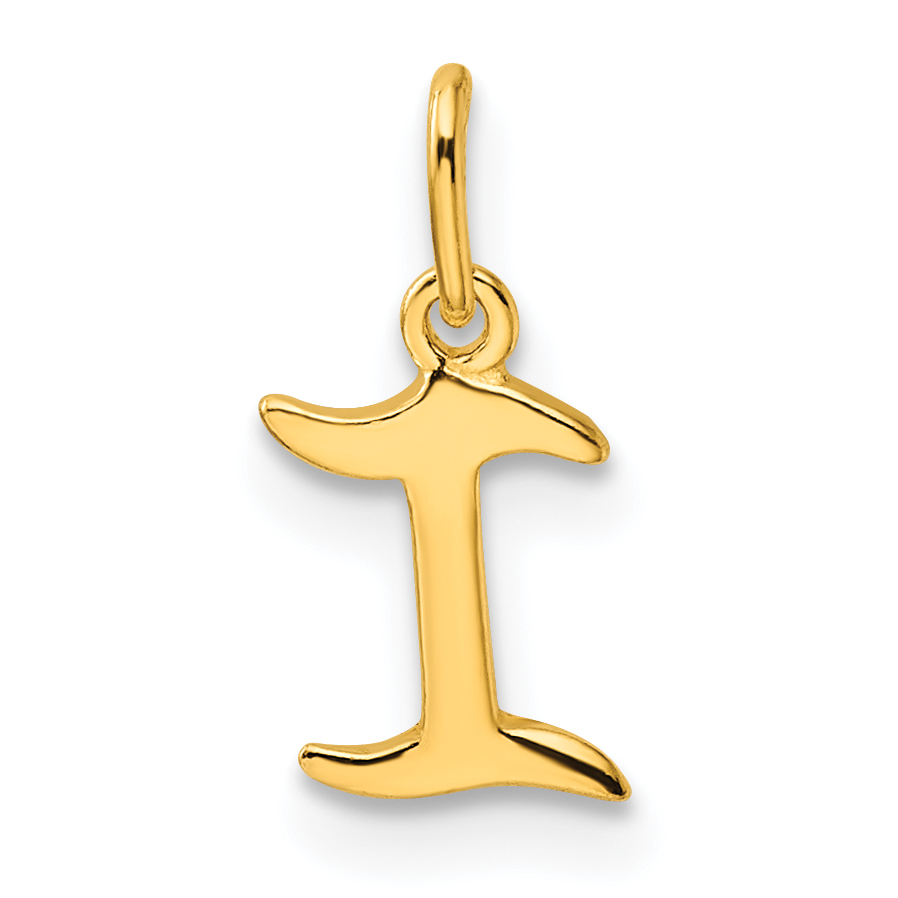 Sterling Silver Gold-tone Polished Letter I Initial Charm (QC6511IGP)