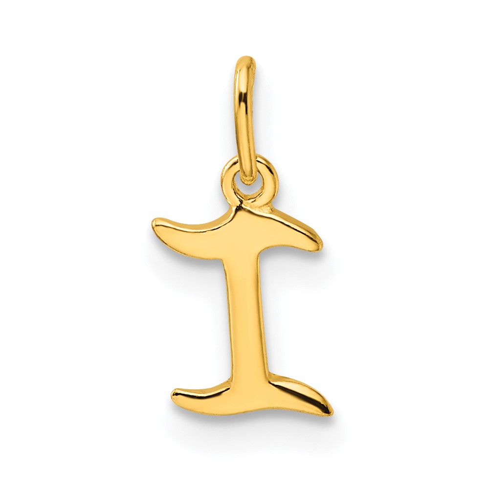Sterling Silver Gold-tone Polished Letter I Initial Charm (QC6511IGP)