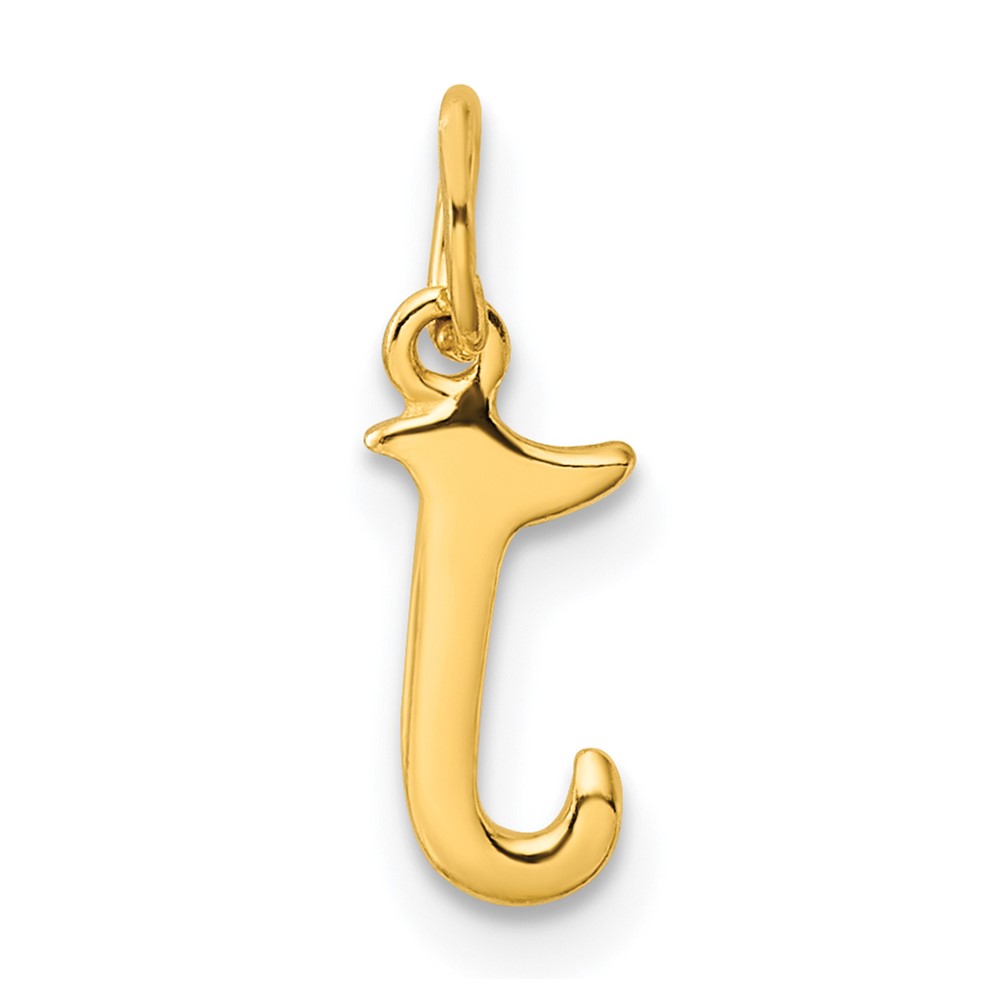Sterling Silver Gold-tone Polished Letter J Initial Charm (QC6511JGP)