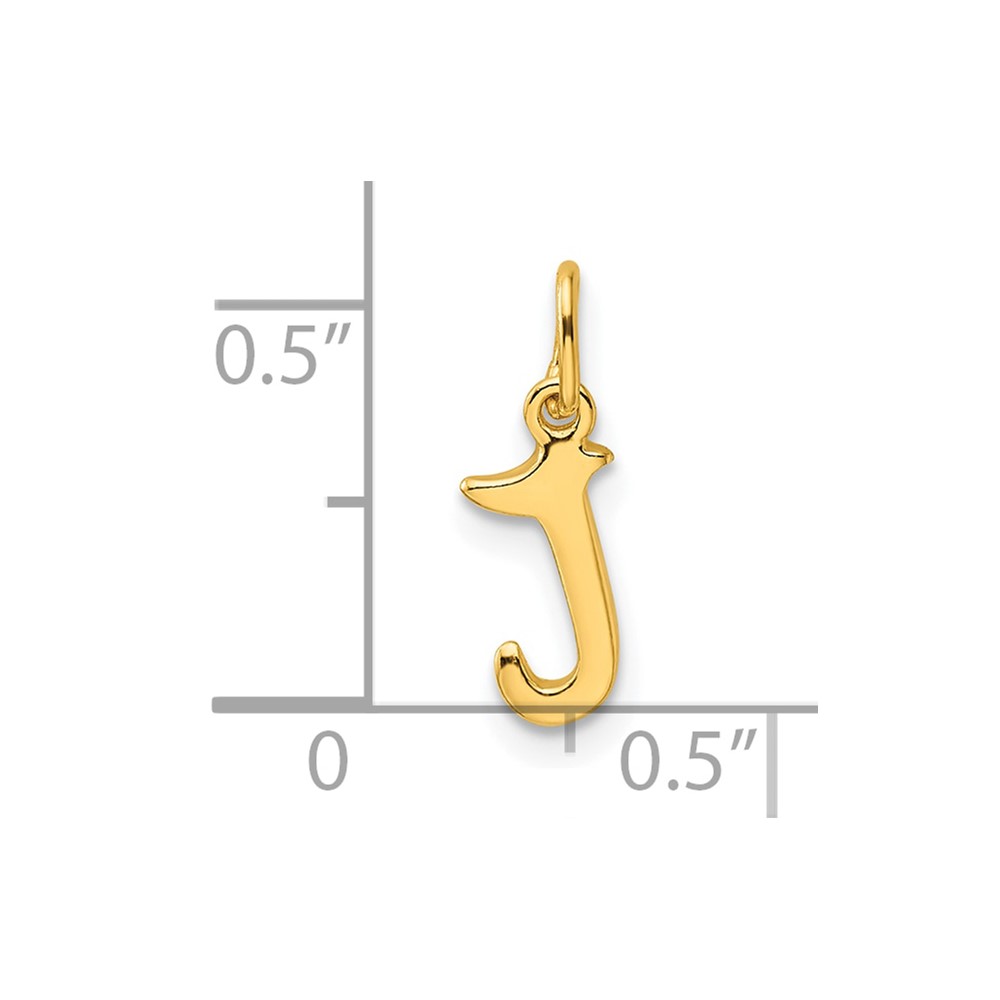 Sterling Silver Gold-tone Polished Letter J Initial Charm (QC6511JGP)