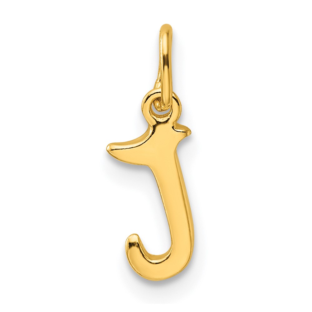 Sterling Silver Gold-tone Polished Letter J Initial Charm (QC6511JGP)