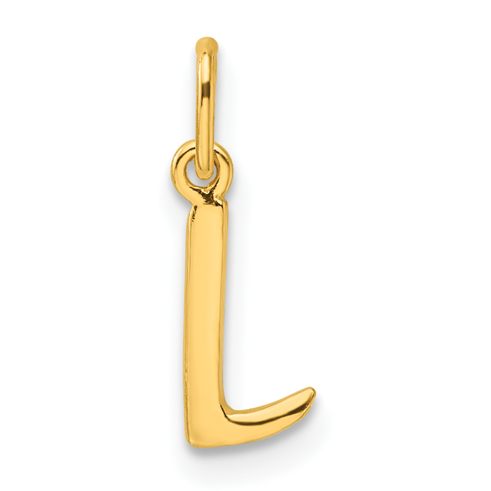 Sterling Silver Gold-tone Polished Letter L Initial Charm (QC6511LGP)