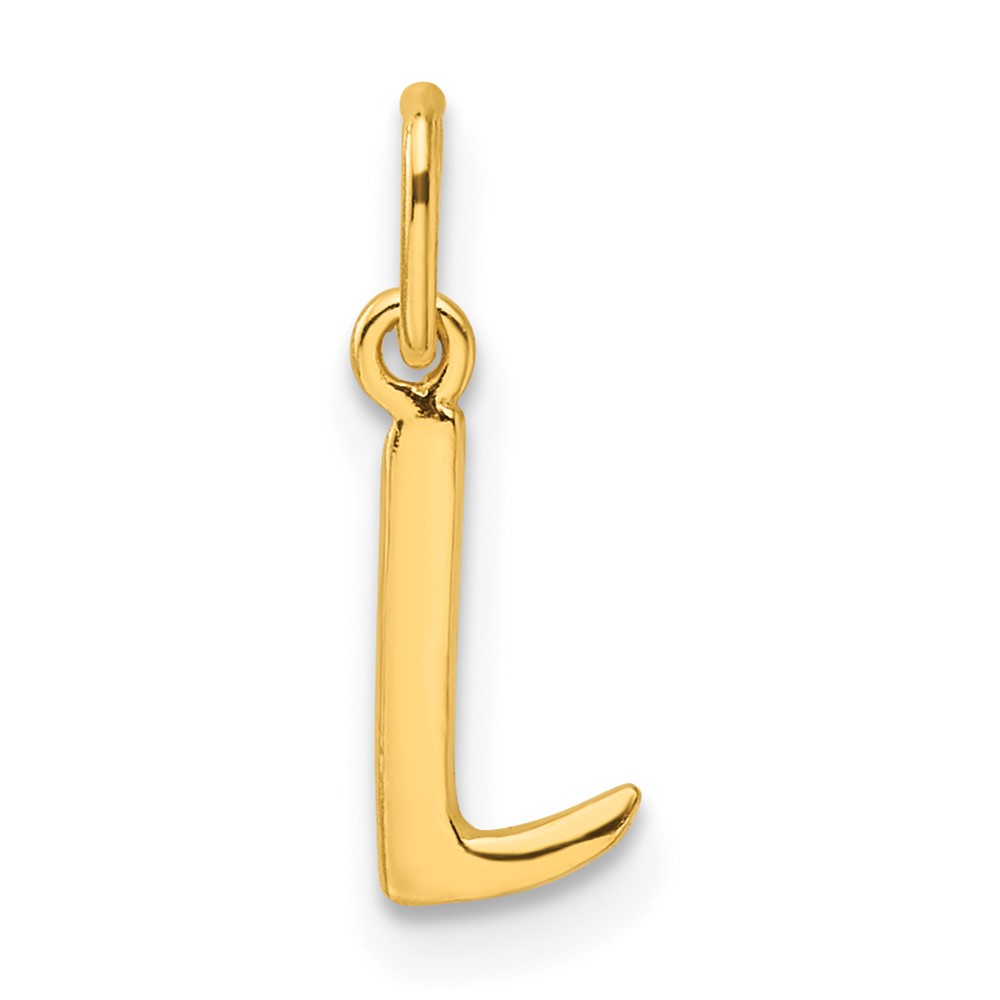 Sterling Silver Gold-tone Polished Letter L Initial Charm (QC6511LGP)