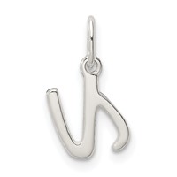 Sterling Silver Letter N Initial Charm view 3