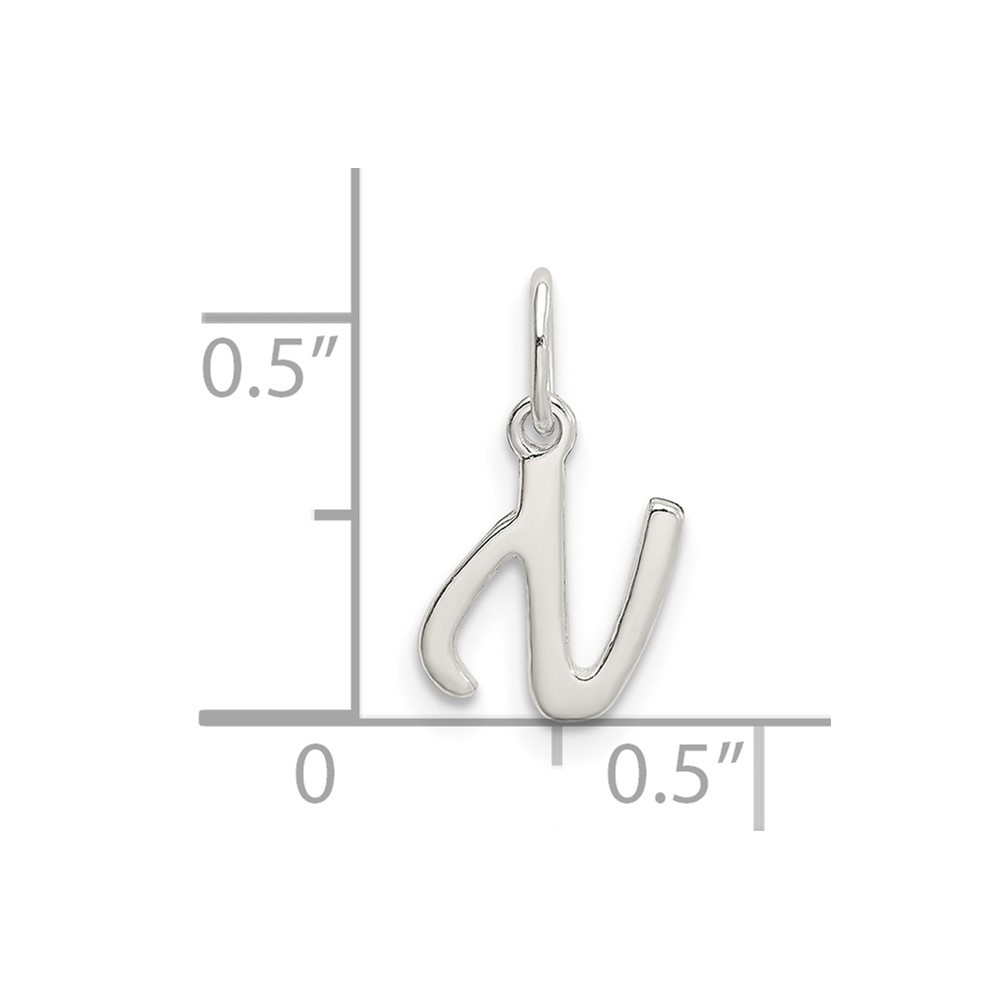 Sterling Silver Letter N Initial Charm (QC6511N)