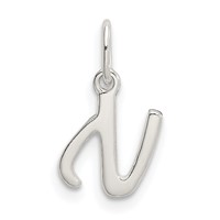Sterling Silver Letter N Initial Charm view 1