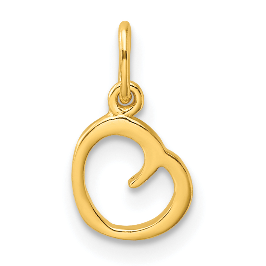 Sterling Silver Gold-tone Polished Letter O Initial Charm (QC6511OGP)