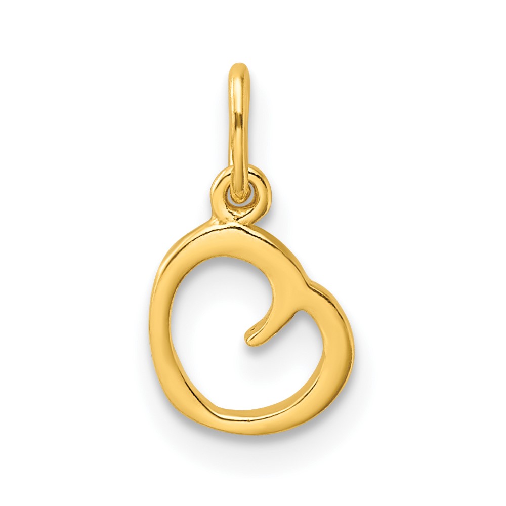 Sterling Silver Gold-tone Polished Letter O Initial Charm (QC6511OGP)