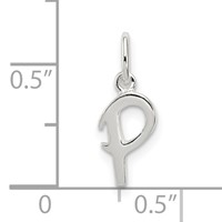 Sterling Silver Letter P Initial Charm view 4