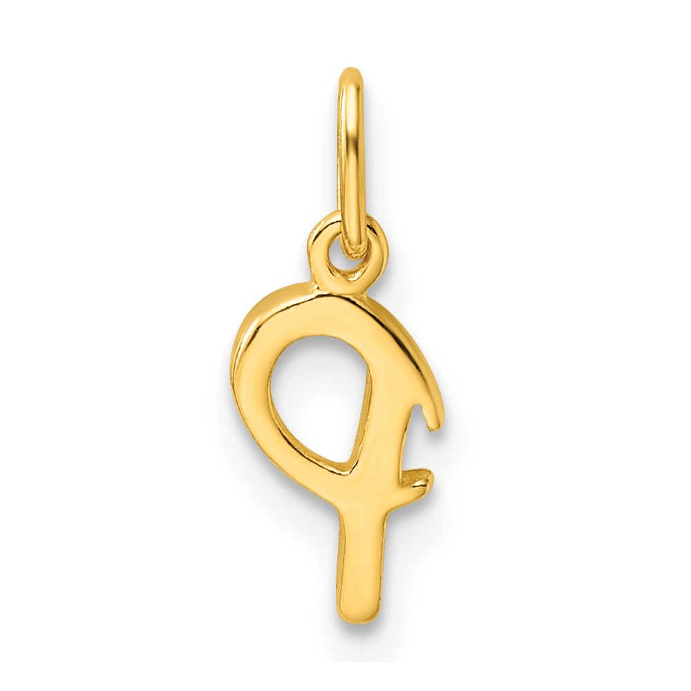 Sterling Silver Gold-tone Polished Letter P Initial Charm (QC6511PGP)