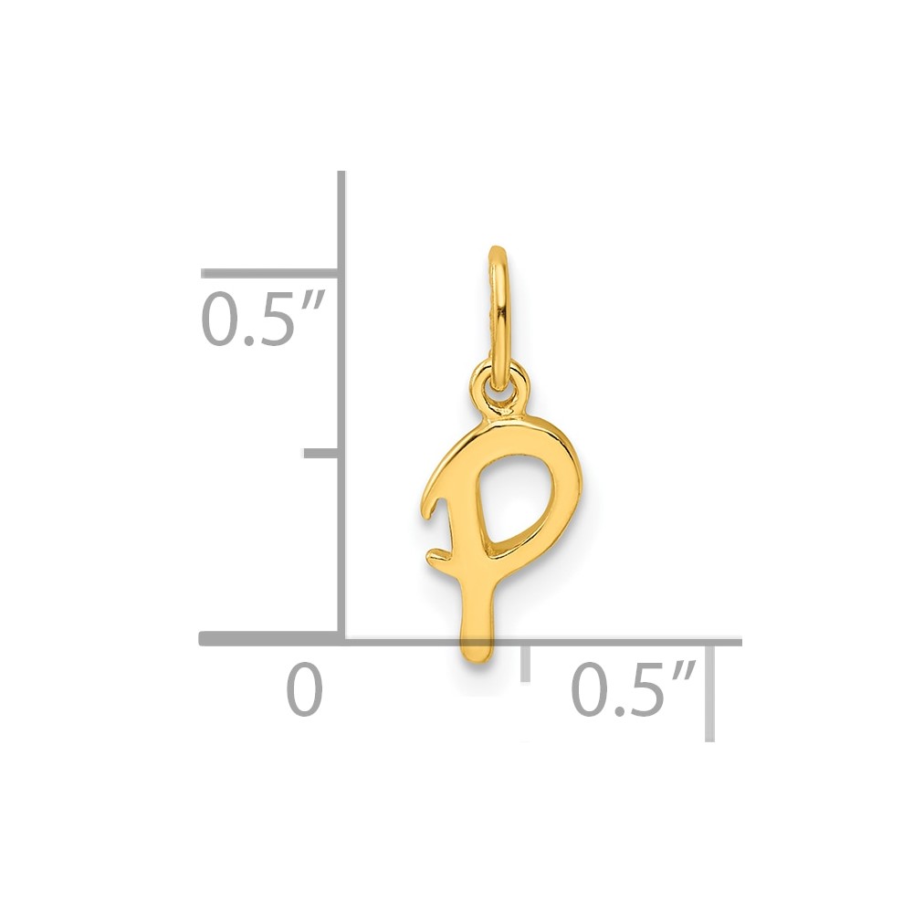Sterling Silver Gold-tone Polished Letter P Initial Charm (QC6511PGP)