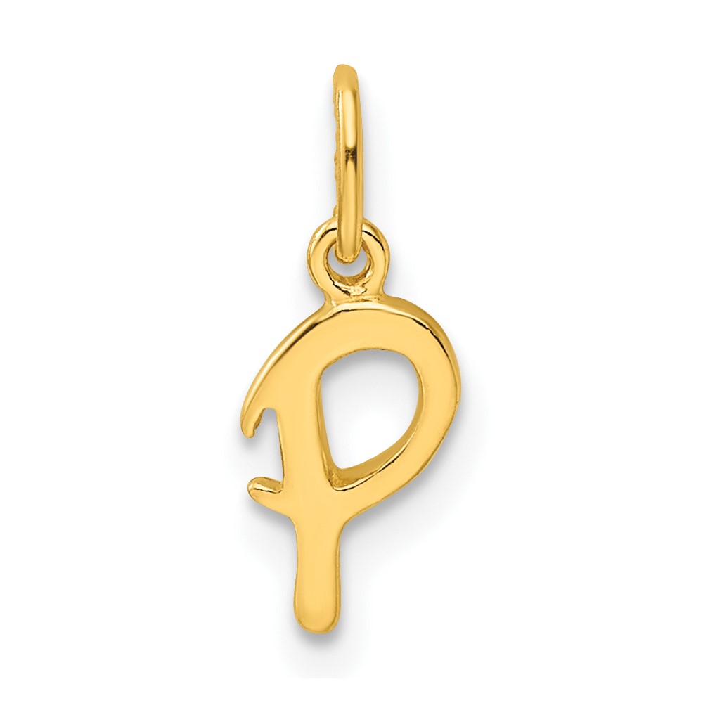 Sterling Silver Gold-tone Polished Letter P Initial Charm (QC6511PGP)