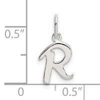 Sterling Silver Letter R Initial Charm view 4