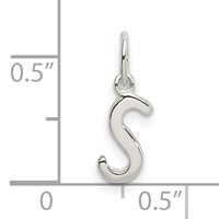 Sterling Silver Letter S Initial Charm view 4